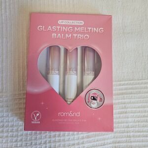 NEW Rom&nd Glasting Melting Balm Trio 3pc Lib Gloss Lippy Romand NIB